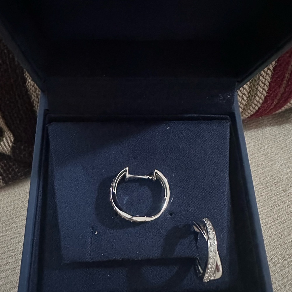 Costco White Gold Hoop Earrings